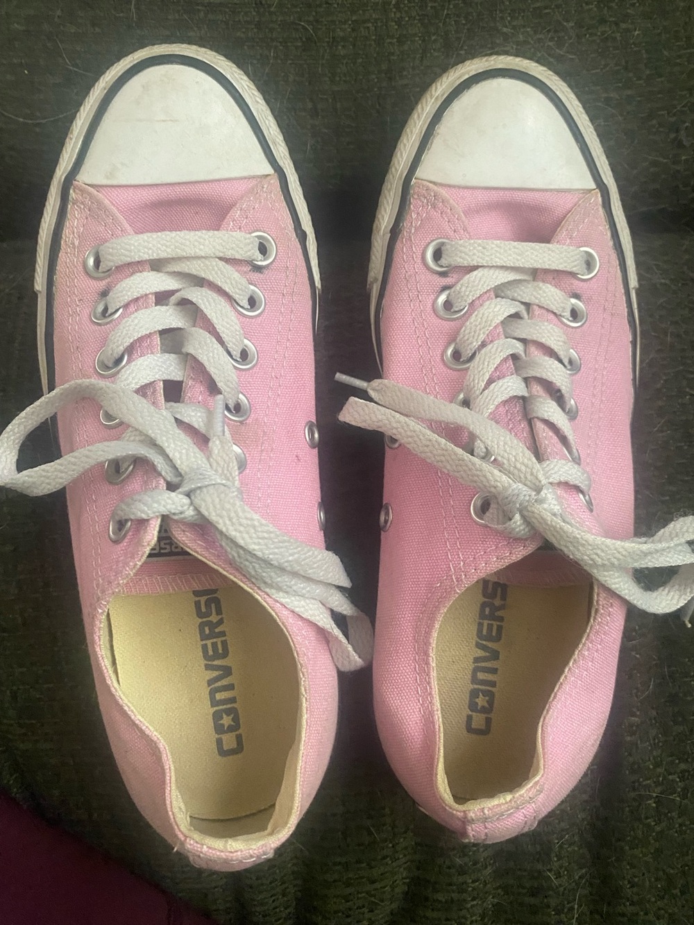 Converse Low Top Sneakers in Pink and White